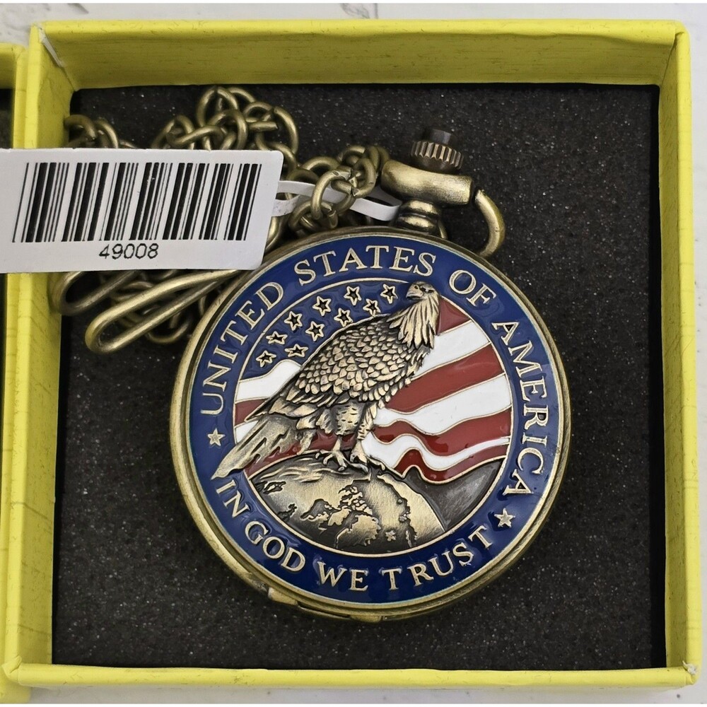 Invicta Vintage Americana Pocket Watch 47mm Bronze Tone 49008 Brand New